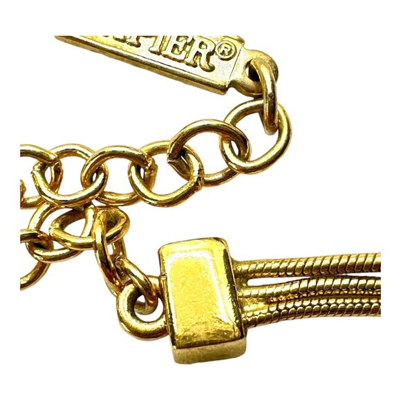 Napier Gold-Tone Multi-Strand Necklace Adjustable Chain Minimalist EUC Vintage - Picture 8 of 9